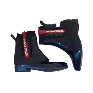 NAUTICA Woman's Girls Nigel Waterproof Chelsea Logo Rain Boots Blue Navy Size 9